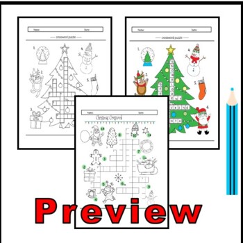 Christmas Word Search and Crossword Word Puzzle Vocabulary Worksheet