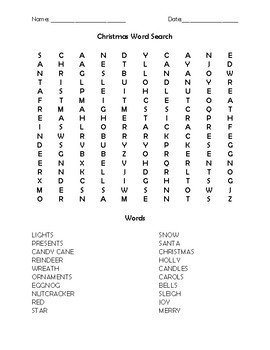 Christmas Word Search and Activities by Teacher Chip's School Store