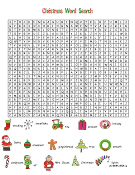 Preview of Christmas Word Search - difficult