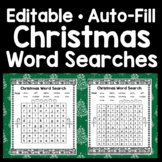 Christmas Word Search - Editable with Auto-Fill! {3 Differ