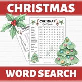 Christmas Word Search with Answers, Holiday Word Find, Ear