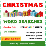 Christmas Word Searches for Google Slides™ 78 Puzzles Gr3-