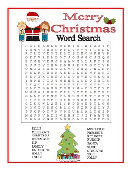 Christmas Word Searh by Mueller Materials | Teachers Pay Teachers