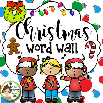 Preview of Christmas Word Wall - 65 word cards 2 sizes, plus word list