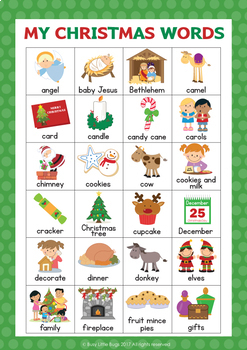 Christmas Vocabulary Word Wall