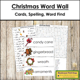 Christmas Word Wall Cards, Spelling Lists & Word Find