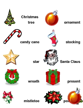 Preview of Christmas Word Wall Labels