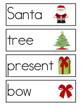Preview of Christmas Word Wall Vocabulary Cards