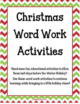 Preview of Christmas Word Work