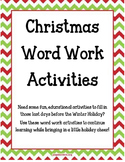Christmas Word Work
