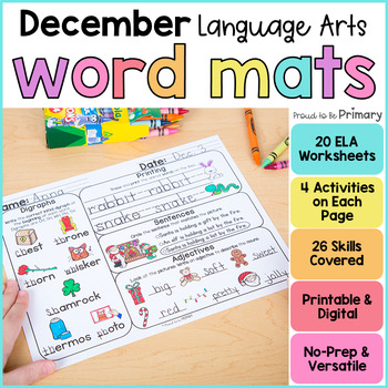 Preview of Christmas Word Work Activities for December - Center Worksheets - Morning Work