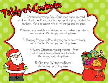 Christmas Word Work Centres by First Grade Garden | TpT