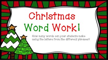Preview of Christmas Word Work Powerpoint