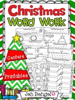 Preview of Literacy Centers - Christmas Word Work for Big Kids
