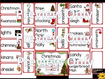 Christmas Vocabulary Word Cards ~ Polka Dots by Little Learning Corner