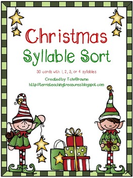 Preview of Christmas Words Syllable Sort