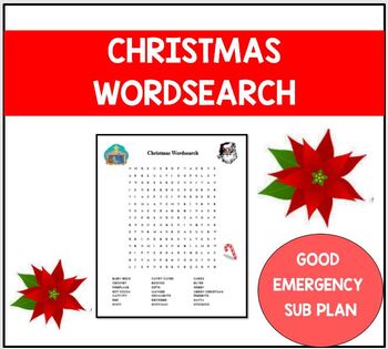 Preview of Christmas Wordsearch and Maze Religious Fun Christmas Activity