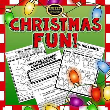 Preview of Christmas Word Search First Grade Math and ELA | December puzzles and worksheets