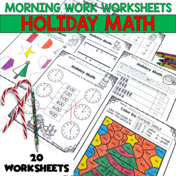 Preview of Christmas Worksheets - Holiday Math Morning Work