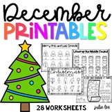 Christmas Worksheets Kindergarten and PreK | December Worksheets