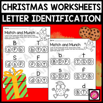 Preview of Christmas Worksheets | Letter Identification | Alphabet | Uppercase & Lowercase