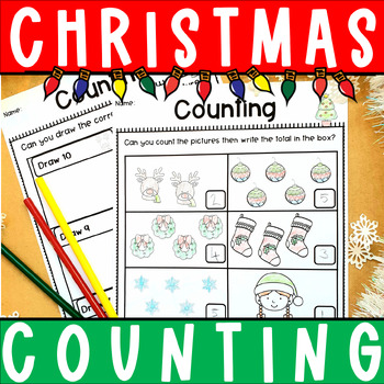 Christmas Counting Worksheets One-to-One Correspondence Kindergarten ...