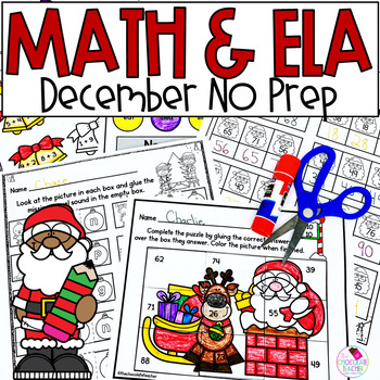 Preview of Christmas Worksheets - Math Phonics Grammar - December Activities