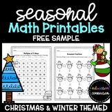 Christmas Worksheets: Math Practice Pages (FREE SAMPLE)