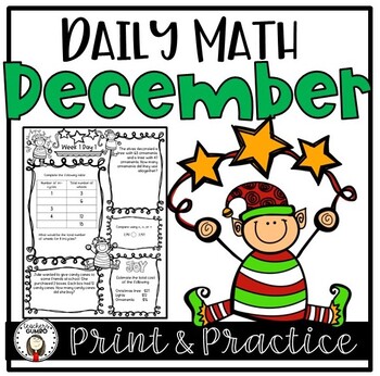 Preview of Christmas Worksheets and Assessments for Daily Math Review