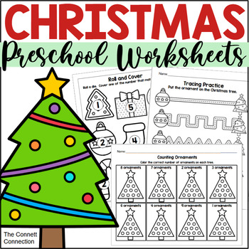Christmas Worksheets for Preschool Math and ELA by The Connett Connection
