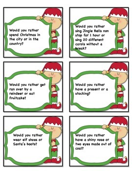 Christmas Would You Rather by Fun and Fancy Free in First Grade | TPT