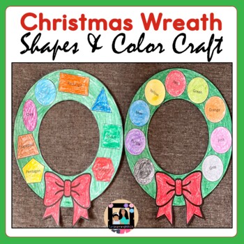 Preview of Christmas Wreath Craft | 2D Shapes & Colors Wreath Craft | December Winter Craft