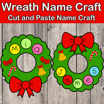 Preview of Christmas Wreath Name Craft | Christmas Activities 