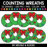 Christmas Wreath Ornament Counting Clipart + FREE Blacklin