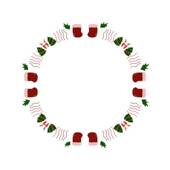 Preview of Christmas Wreath Section Templates Clip Art