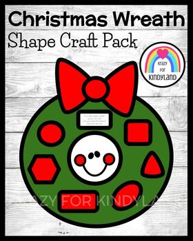 Preview of Christmas Wreath Shape Craft, Math Activity for Kindergarten Holidays