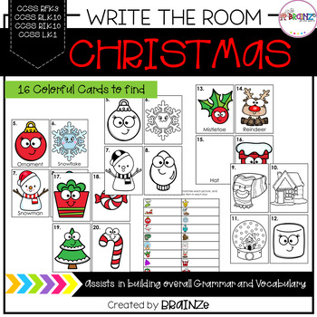 Preview of Christmas Write the Room Activity Game | Kindergarten - Primary