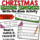 Christmas Write the Room Activity for Reading Sentences