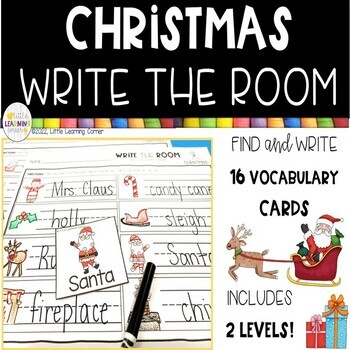 Preview of Christmas Write the Room | Sensory Bin Activity