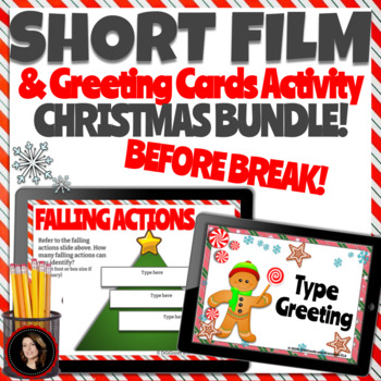 Preview of Christmas Writing Activities Greeting Cards & Pix Short Films