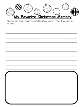 Preview of FREE Christmas Activity Narrative Christmas Writing Prompt Christmas FREE