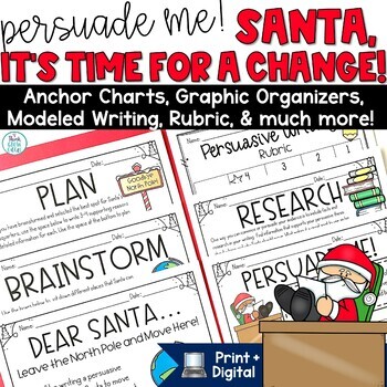 Preview of Christmas Writing Activities Persuasive Letters to Santa December Prompt