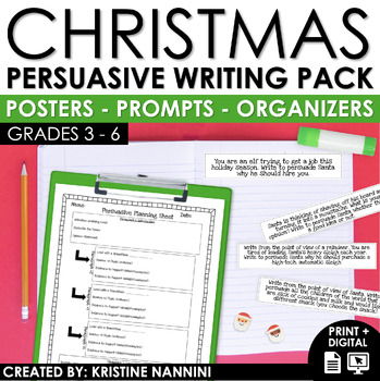 Preview of Christmas Writing Activities - Persuasive Prompts - Opinion - Google Classroom