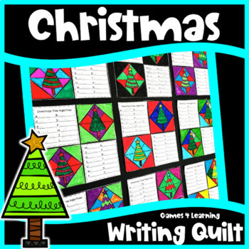 Preview of Christmas Writing Activities: Writing Prompts Quilt for Christmas Bulletin Board