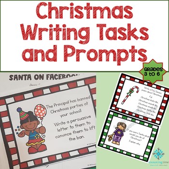 Preview of Years 3 to 6 Christmas Writing Activities and Prompts- NO PREP