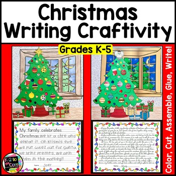 Preview of Christmas Writing Activity | Christmas Cut and Paste a Tree | Narrative Writing