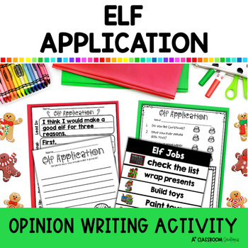 Preview of Christmas Writing Activity Elf Application