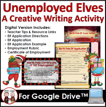 Preview of Unemployed Elf Digital Christmas Writing Activity