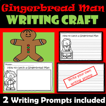 Preview of Christmas Writing Craft Activity | Gingerbread Man Craft | (NO PREP Writing)