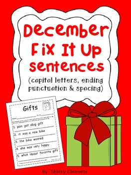 Preview of Christmas Writing | Fix It Up Sentences | Capitalization and Punctuation